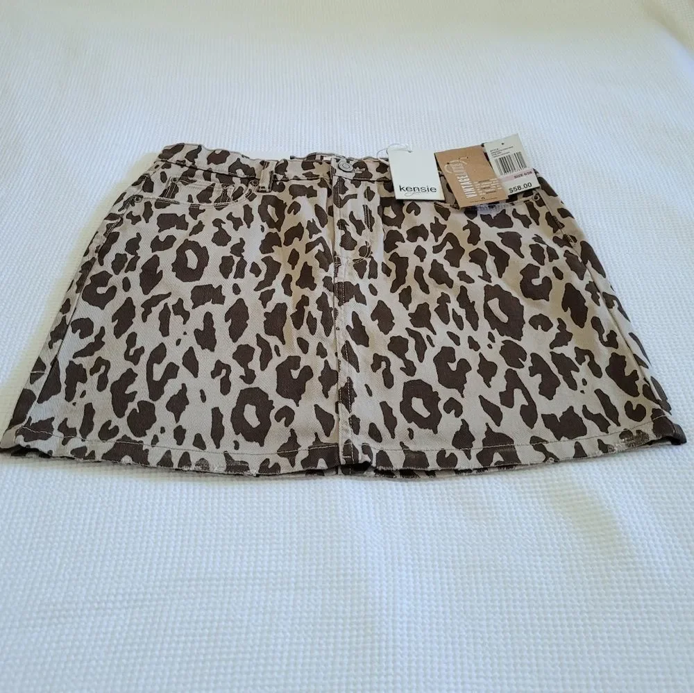 Kensie Jeans👖 Vintage Luxe Leopard🐆 Print Mini Skirt - NWT - Picture 15 of 16